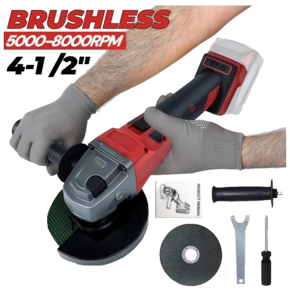 8000 RPM Brushless Angle Grinder For Milwaukee M18 18V Battery,